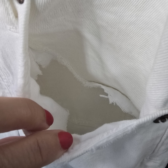 Agolde Riley Crop Jeans in white Flawed high-rise straight leg some stretch - Picture 12 of 13